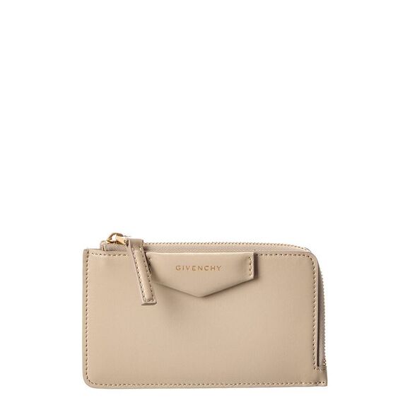 Givenchy Antigona Leather Card Holder, Beige - Picture 1 of 4